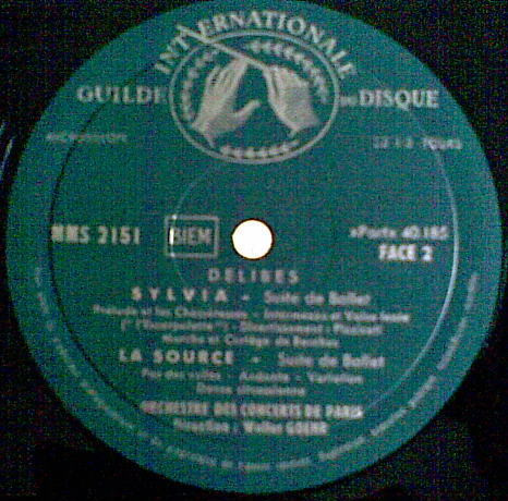 Léo Delibes - Orchestre Des Concerts De Paris Direction: Walter Goehr - Musique De Ballet: Coppelia / Sylvia / La Source | Guilde Internationale Du Disque (MMS 2151) - 4