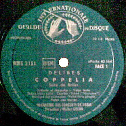 Léo Delibes - Orchestre Des Concerts De Paris Direction: Walter Goehr - Musique De Ballet: Coppelia / Sylvia / La Source | Guilde Internationale Du Disque (MMS 2151) - 3