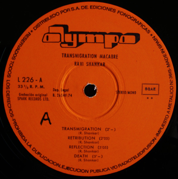 Ravi Shankar - Transmigration Macabre | Olympo (L-226) - 3