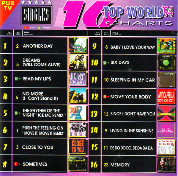 Various - 16 Top World Charts '94 | Vidisco (11.80.2036) - main