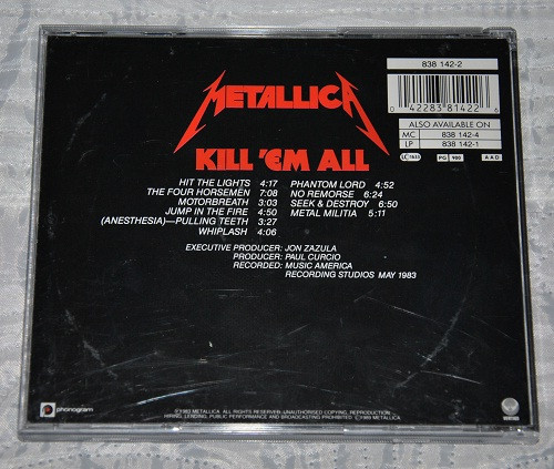 Metallica - Kill 'Em All | Vertigo (838 142-2) - 2