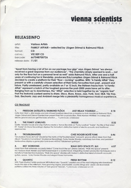 Various - A Family Affair | Vienna Scientists Recordings (VIE 009 CD) - 3