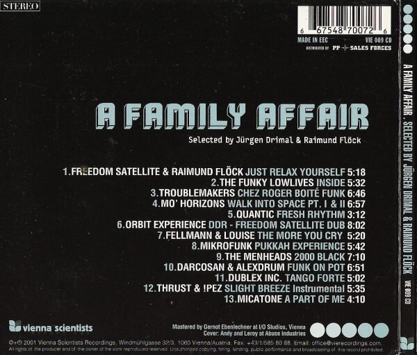 Various - A Family Affair | Vienna Scientists Recordings (VIE 009 CD) - 2