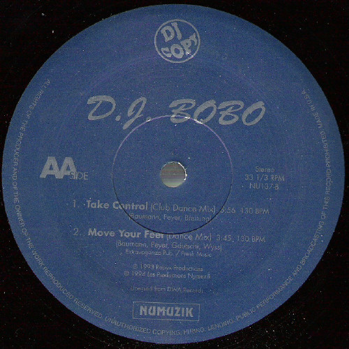 Corona / DJ Bobo - The Rhythm Of The Night / Take Control | Numuzik Inc. (NU137) - 2