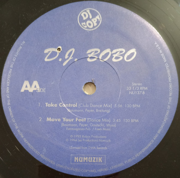 Corona / DJ Bobo - The Rhythm Of The Night / Take Control | Numuzik Inc. (NU137) - 4