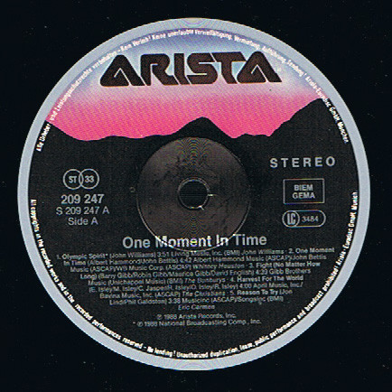 Various - 1988 Summer Olympics Album: One Moment In Time | Arista (209 247) - main