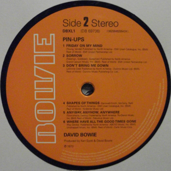 David Bowie - Pinups | Parlophone (0825646289424) - 2