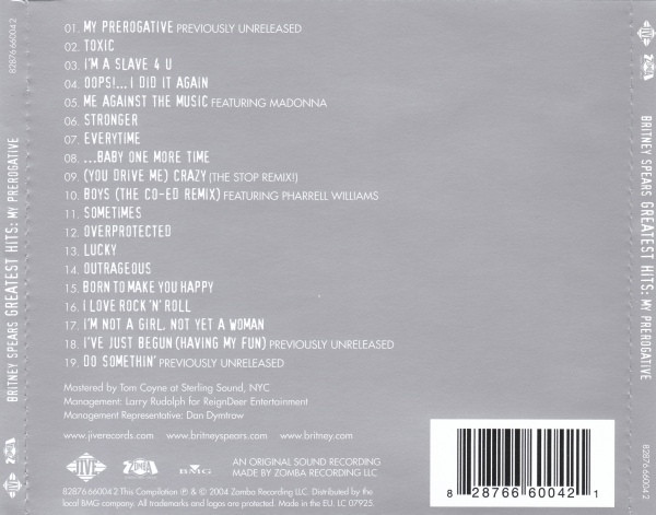 Britney Spears - Greatest Hits: My Prerogative | Jive (82876 66004 2) - 3