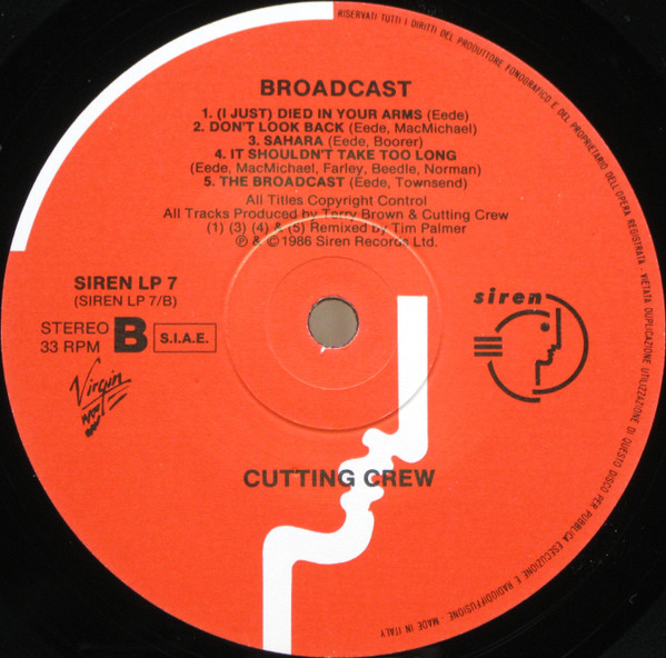 Cutting Crew - Broadcast | Siren (SIREN LP 7) - 4 Cutting Crew - Broadcast | Siren (SIREN LP 7) - 4