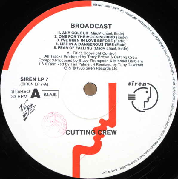 Cutting Crew - Broadcast | Siren (SIREN LP 7) - 3 Cutting Crew - Broadcast | Siren (SIREN LP 7) - 3