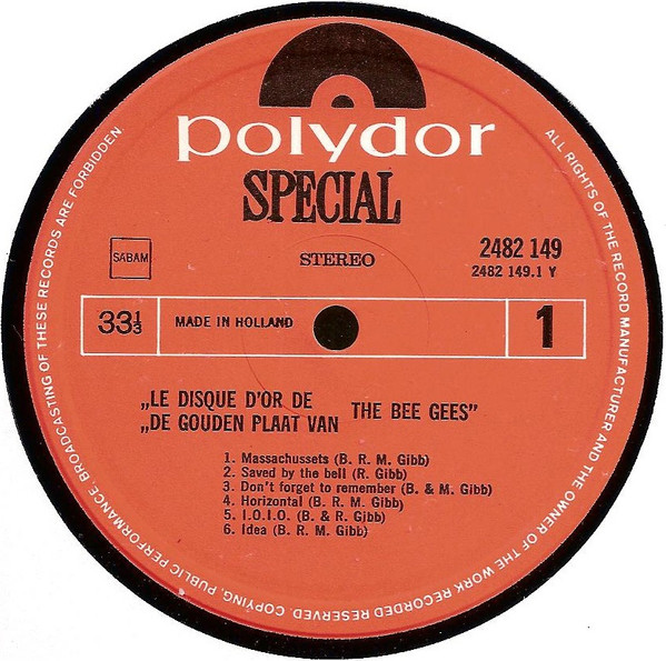 Bee Gees - Le Disque D'or De / De Gouden Plaat Van | Polydor (2482 149) - 2