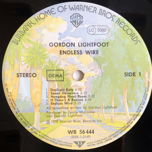 Gordon Lightfoot - Endless Wire | Warner Bros. Records (WB 56 444) - 3 Gordon Lightfoot - Endless Wire | Warner Bros. Records (WB 56 444) - 3
