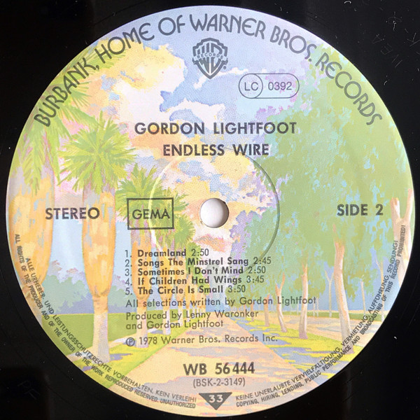 Gordon Lightfoot - Endless Wire | Warner Bros. Records (WB 56 444) - 4 Gordon Lightfoot - Endless Wire | Warner Bros. Records (WB 56 444) - 4