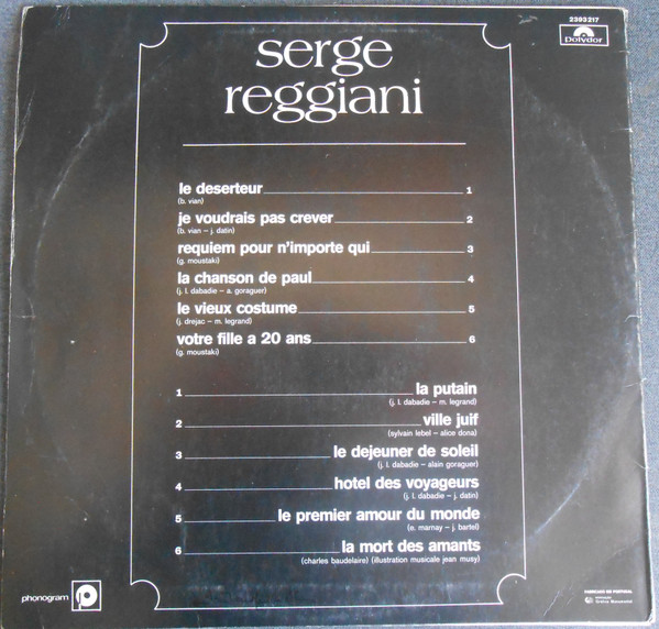 Serge Reggiani - Le Deserteur | Polydor (2393217) - 2