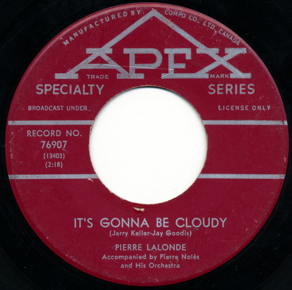 Pierre Lalonde - Louise / It's Gonna Be Cloudy (7") [Vinyl] | Apex (76907) - 3