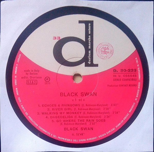 Black Swan - "1st" | Durium Marche Estere (D. 30223) - 3