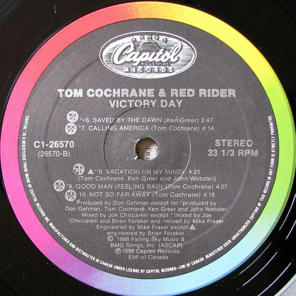 Tom Cochrane & Red Rider - Victory Day | Capitol Records (C1 26570) - 4