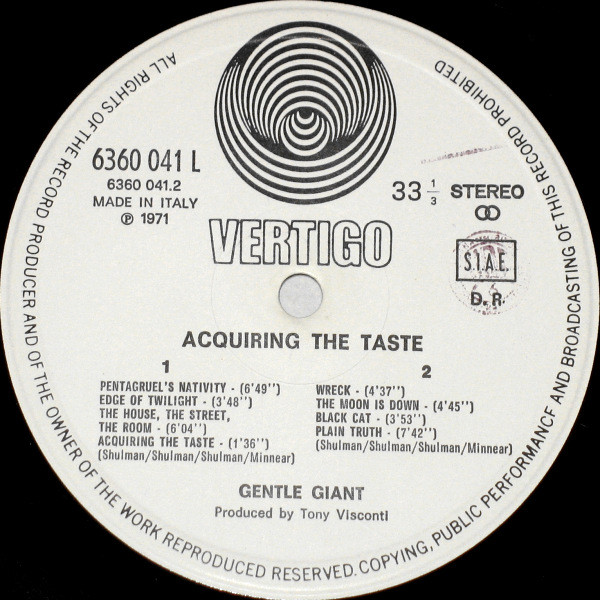 Gentle Giant - Acquiring The Taste | Vertigo (6360 041) - 3 Gentle Giant - Acquiring The Taste | Vertigo (6360 041) - 3
