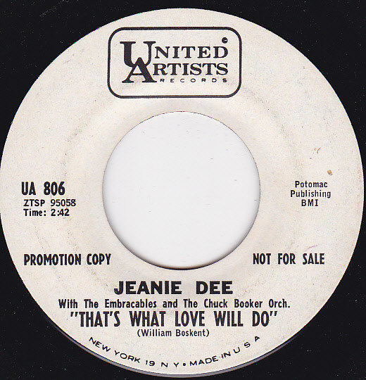 Jeannie Dee - Stand By Me / Thats What Love Will Do | United Artists Records (UA 806) - 2 Jeannie Dee - Stand By Me / Thats What Love Will Do | United Artists Records (UA 806) - 2