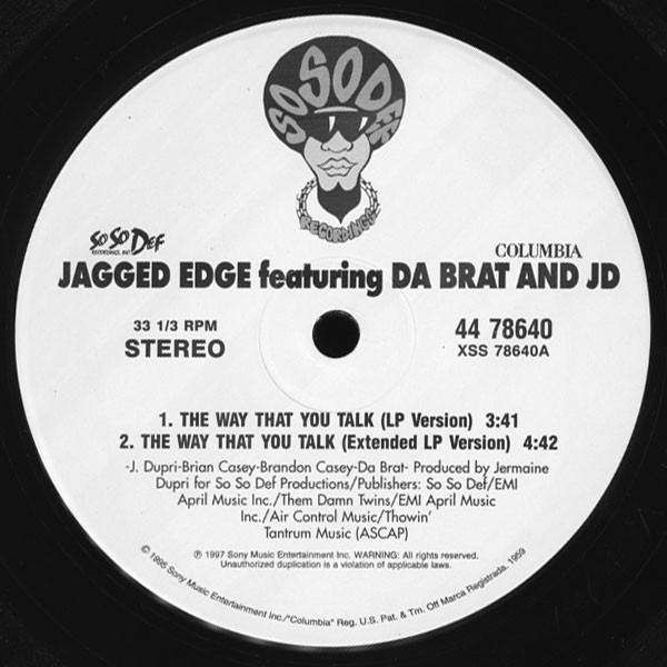 Jagged Edge Featuring Da Brat & Jermaine Dupri - The Way That You Talk | Columbia (44 78640) - 2 Jagged Edge Featuring Da Brat & Jermaine Dupri - The Way That You Talk | Columbia (44 78640) - 2