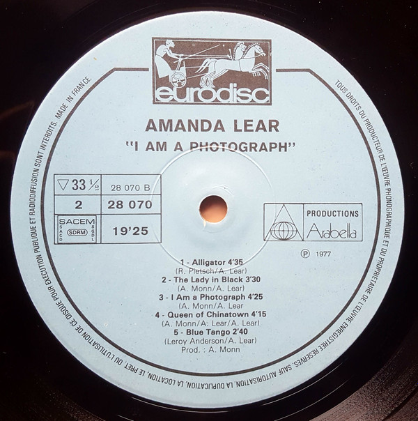 Amanda Lear - I Am A Photograph [Vinyl] | Eurodisc (913 101) - 3