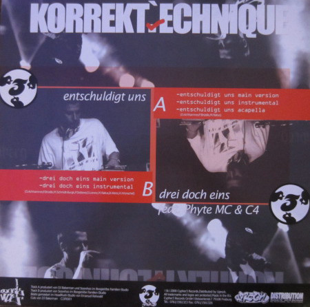 Korrekt'echnique - Entschuldigt Uns / Drei Doch Eins | Cypher 3 Records (C3R001) - 2 Korrekt'echnique - Entschuldigt Uns / Drei Doch Eins | Cypher 3 Records (C3R001) - 2