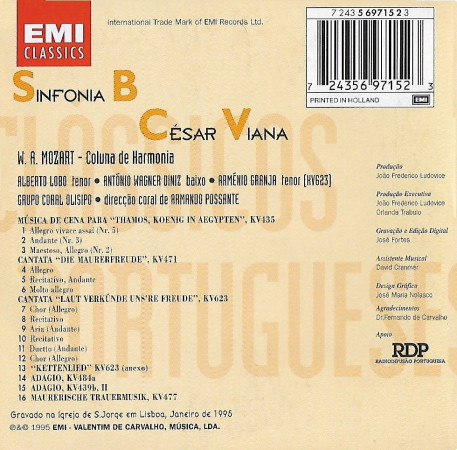 Sinfonia B - W. A. Mozart - Coluna de Harmonia | EMI Classics (5 69715 2) - 2