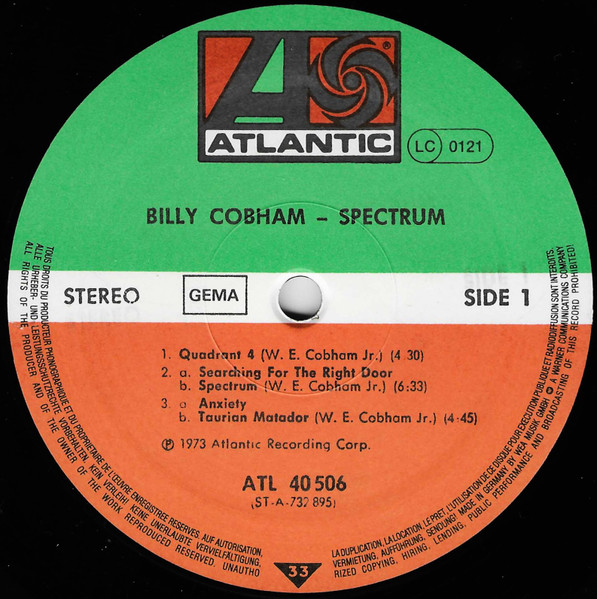 Billy Cobham - Spectrum | Atlantic (ATL 40 506) - 2