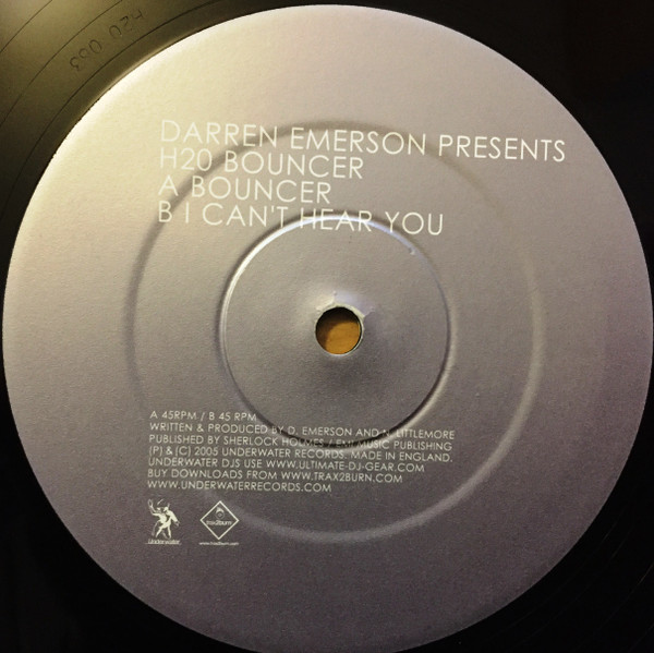 Darren Emerson Presents H2O - Bouncer | Underwater Records (H2O 063) - 2