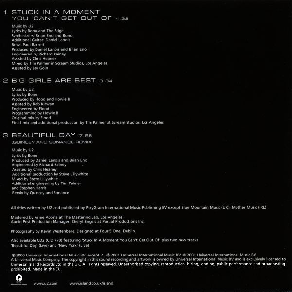 U2 - Stuck In A Moment You Can't Get Out Of [CD] | Island Records (572779-2) - 2