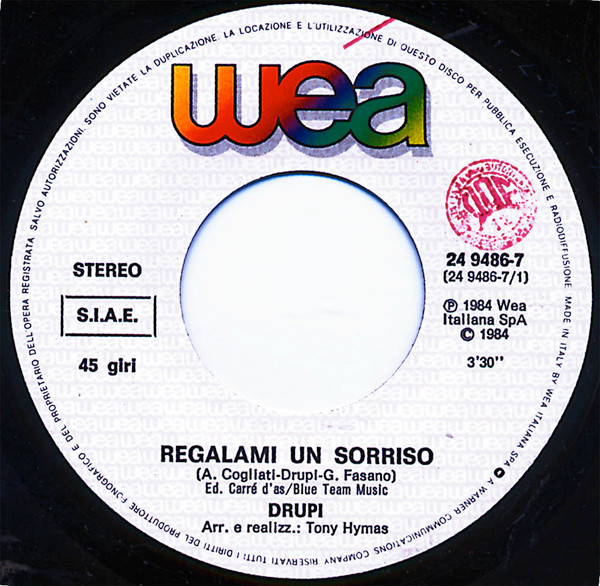 Drupi - Regalami Un Sorriso | WEA (24 9486-7) - 3