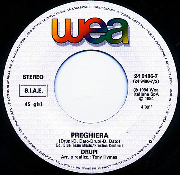 Drupi - Regalami Un Sorriso | WEA (24 9486-7) - 4
