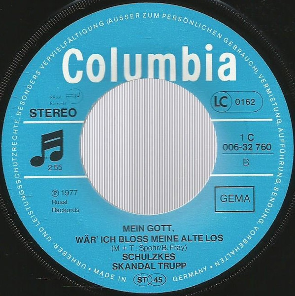 Schulzke's Skandal Trupp - Schweinetango | Columbia (1C 006-32 760) - 3