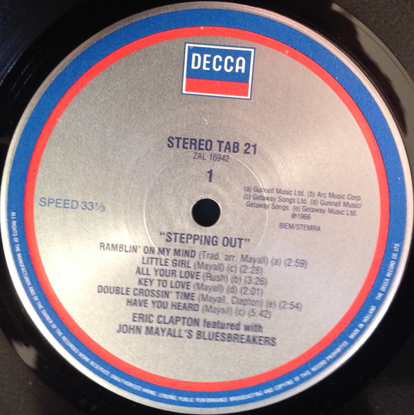 Eric Clapton Featured With John Mayall & The Bluesbreakers With Champion Jack Dupree & Otis Spann - Steppin' Out | Decca (TAB 21) - 3 Eric Clapton Featured With John Mayall & The Bluesbreakers With Champion Jack Dupree & Otis Spann - Steppin' Out | Decca (TAB 21) - 3