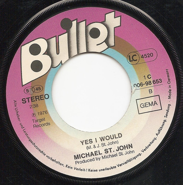 Michael St. John - Part Of A Man Is Broken | Bullet (1C 006-98 653) - 4 Michael St. John - Part Of A Man Is Broken | Bullet (1C 006-98 653) - 4
