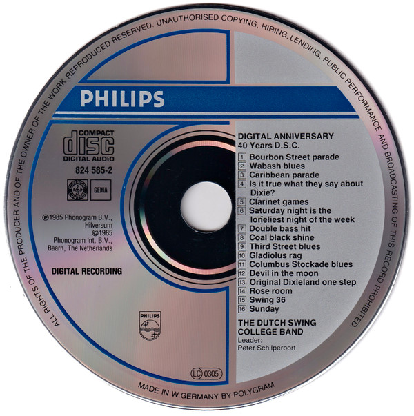 The Dutch Swing College Band - Digital Anniversary - 40 Years D.S.C. | Philips (824 585-2) - main