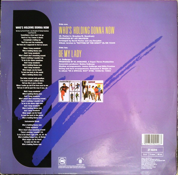 DeBarge - Who's Holding Donna Now / Be My Lady | Gordy (ZT 40214) - 2