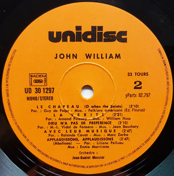 John William - Mississipi / Old Man River (Hommage À Paul Robeson) | Unidisc (UD 30 1297) - 4 John William - Mississipi / Old Man River (Hommage À Paul Robeson) | Unidisc (UD 30 1297) - 4