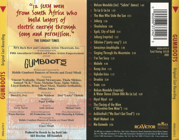 Gumboots Featuring Vincent Ncabashe , Thami Nkwanyana , Thulu Mkhize , Samuel KK Nene , Nicholas Nene , Sipho Ndlela , Lloyd Rathebe , Brian Muzi Nkosi , Thabiso Setlhatlole , Mfana Jones Hlophe - Original Cast Recording | RCA Victor (09026 63724 2) - 2 Gumboots Featuring Vincent Ncabashe , Thami Nkwanyana , Thulu Mkhize , Samuel KK Nene , Nicholas Nene , Sipho Ndlela , Lloyd Rathebe , Brian Muzi Nkosi , Thabiso Setlhatlole , Mfana Jones Hlophe - Original Cast Recording | RCA Victor (09026 63724 2) - 2