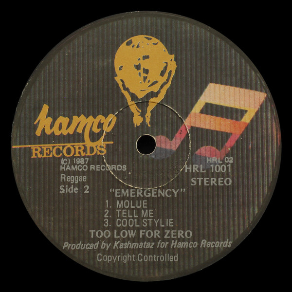 Too Low For Zero - Emergency | Hamco Records (HRL 1001) - 4