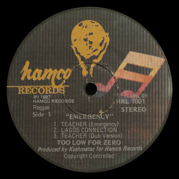 Too Low For Zero - Emergency | Hamco Records (HRL 1001) - 3