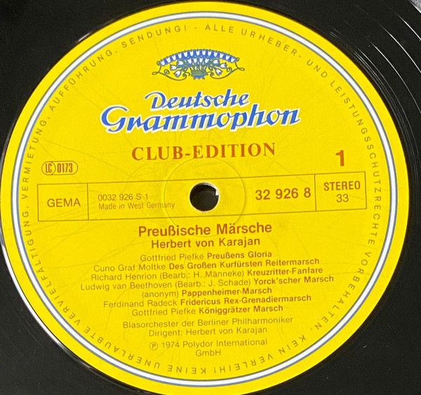 Herbert von Karajan - Preußische Märsche | Deutsche Grammophon (32 926 8) - 4