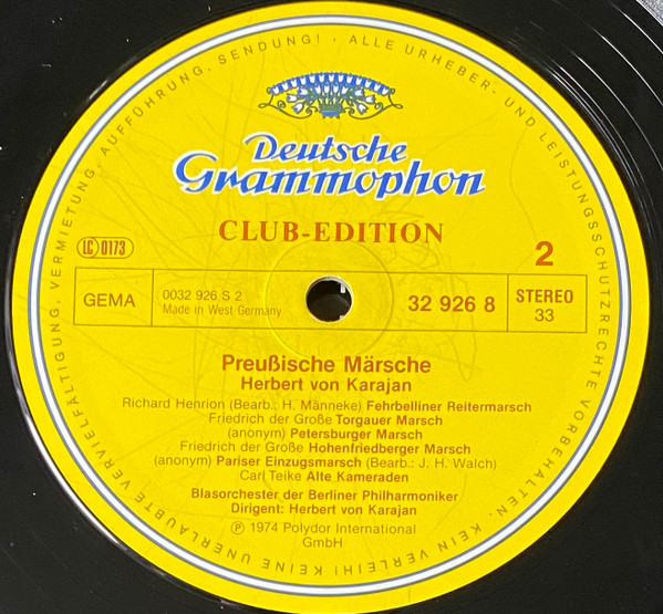 Herbert von Karajan - Preußische Märsche | Deutsche Grammophon (32 926 8) - 3