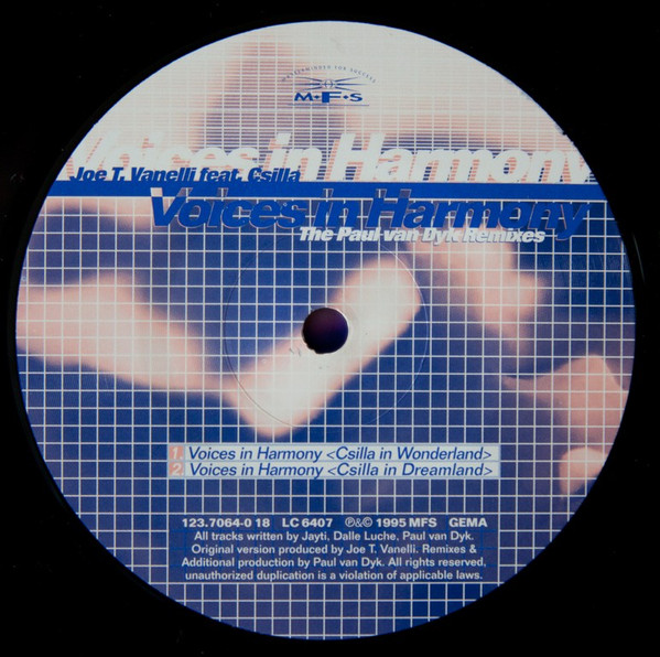 Joe T. Vannelli Feat. Csilla - Voices In Harmony (The Paul Van Dyk Remixes) | MFS (MFS 7064-0) - 3