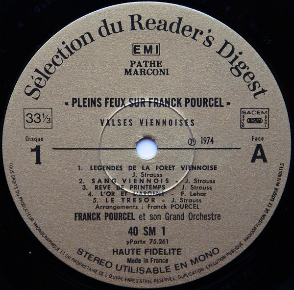 Franck Pourcel - Pleins Feux Sur Franck Pourcel 1 (Valses Viennoises) | Reader's Digest (40 SM 1) - 3