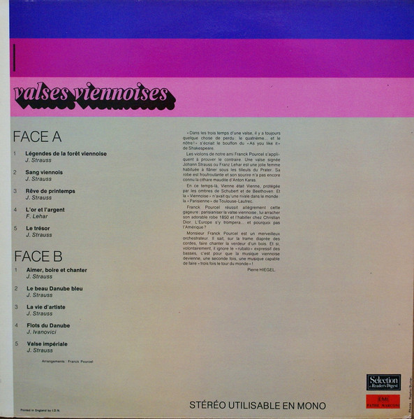 Franck Pourcel - Pleins Feux Sur Franck Pourcel 1 (Valses Viennoises) | Reader's Digest (40 SM 1) - 2