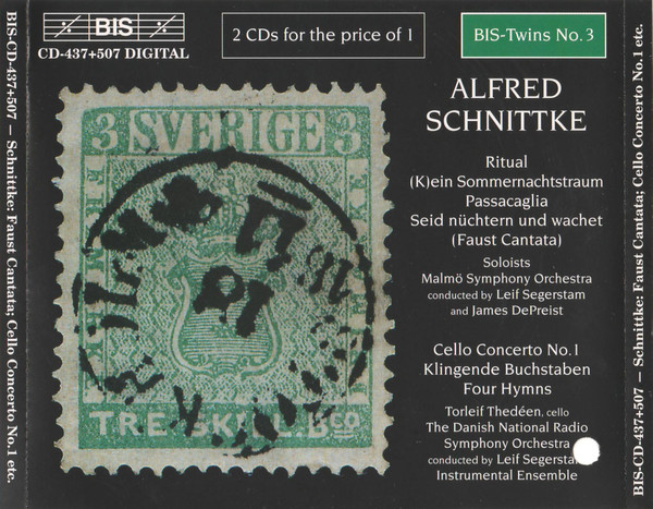 Alfred Schnittke - Malmö Symphony Orchestra , Leif Segerstam , James DePreist , Torleif Thedéen , Danmarks Radios Symfoniorkester - Ritual / (K)ein Sommernachtstraum / Passacaglia / Seid Nüchtern Und Wachet (Faust Cantata) / Cello Concerto No. 1 / Klingende Buchstaben / Four Hymns | BIS (BIS-CD-437+507) - 2 Alfred Schnittke - Malmö Symphony Orchestra , Leif Segerstam , James DePreist , Torleif Thedéen , Danmarks Radios Symfoniorkester - Ritual / (K)ein Sommernachtstraum / Passacaglia / Seid Nüchtern Und Wachet (Faust Cantata) / Cello Concerto No. 1 / Klingende Buchstaben / Four Hymns | BIS (BIS-CD-437+507) - 2