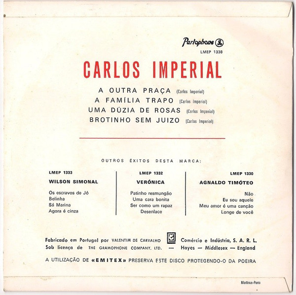 Carlos Imperial - A Outra Praça | Parlophone (LMEP 1338) - 2