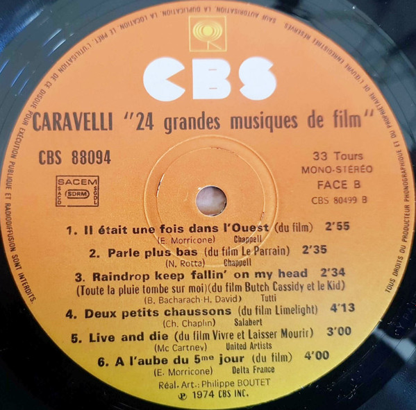 Caravelli - 24 Grandes Musiques De Films | CBS (CBS 88094) - 4 Caravelli - 24 Grandes Musiques De Films | CBS (CBS 88094) - 4