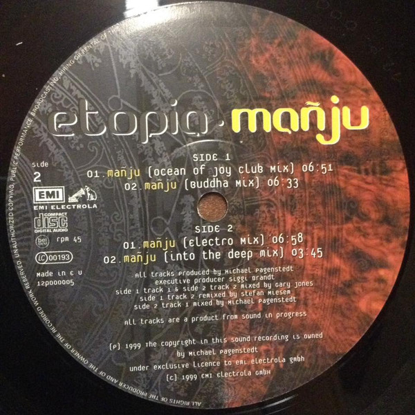 Etopia - Manju | EMI Electrola (12P000005) - 3 Etopia - Manju | EMI Electrola (12P000005) - 3